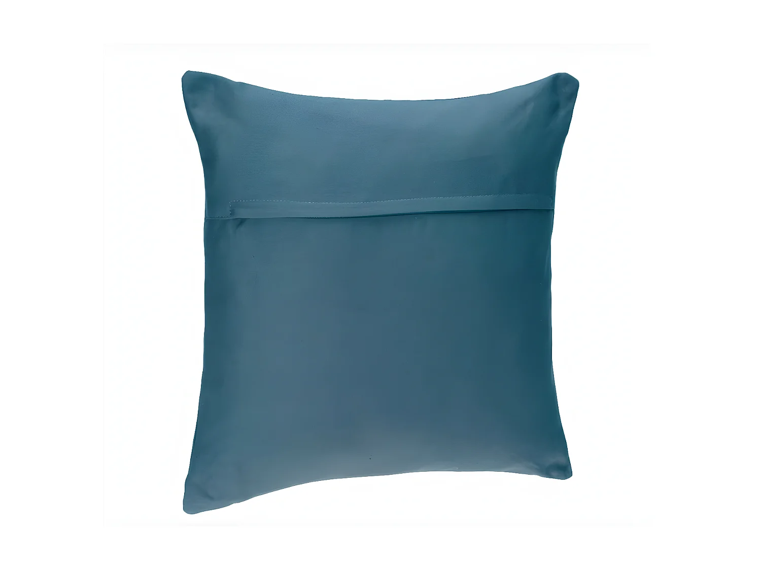 Coussin déhoussable en Coton Bleu canard 38 x 38 cm