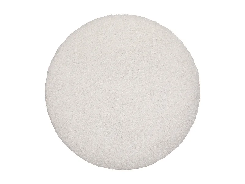 Coussin en fourrure bouclée Blanc Ivoire D 40 cm