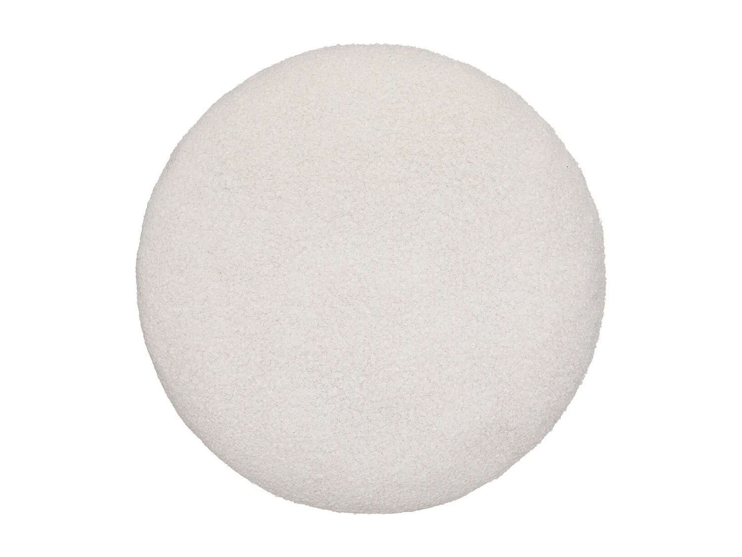 Coussin en fourrure bouclée Blanc Ivoire D 40 cm