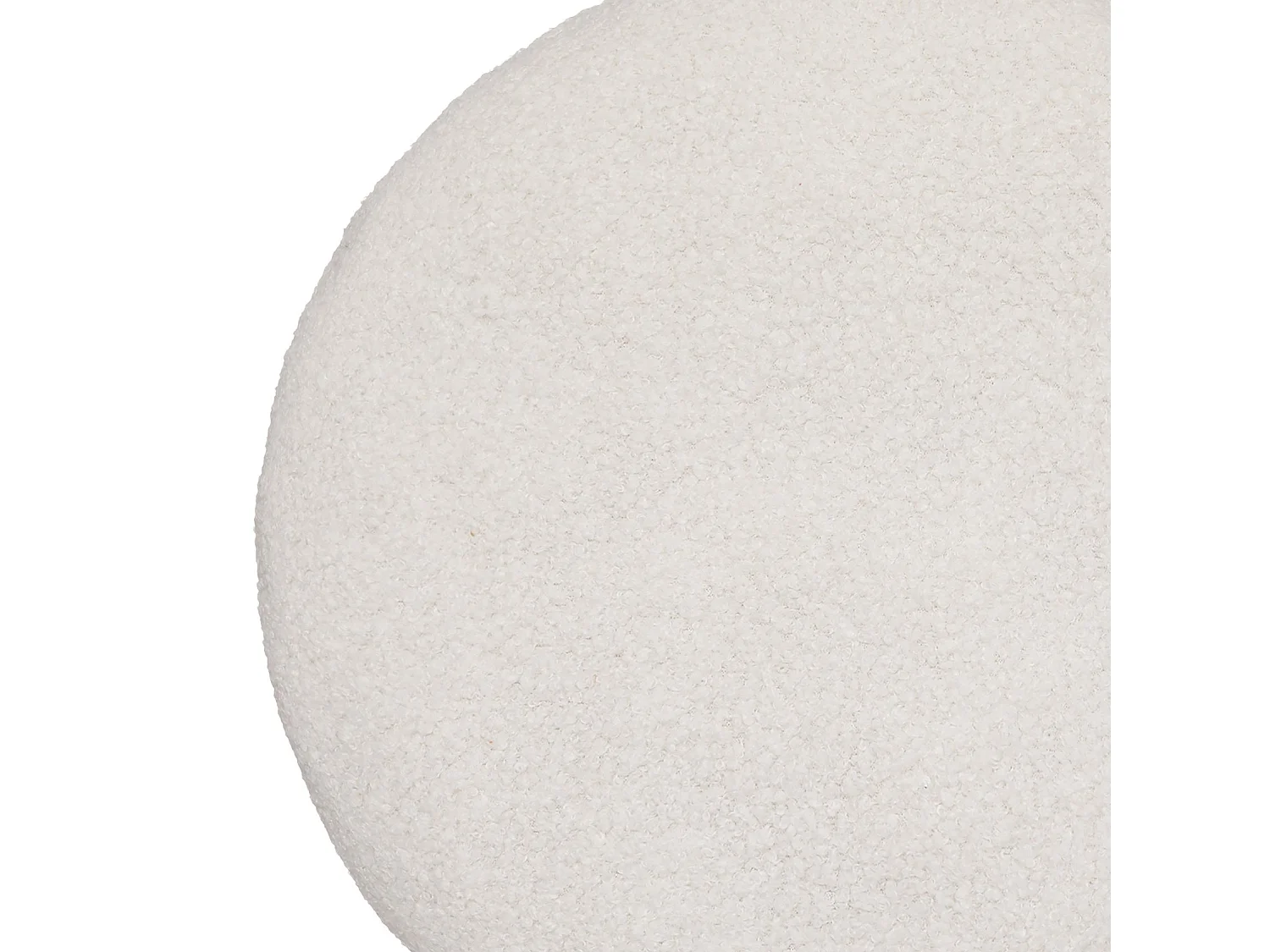 Coussin en fourrure bouclée Blanc Ivoire D 40 cm