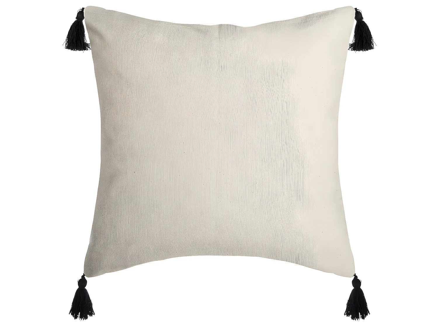 Housse de Coussin Rayures perles et Pompons 40 x 40 cm