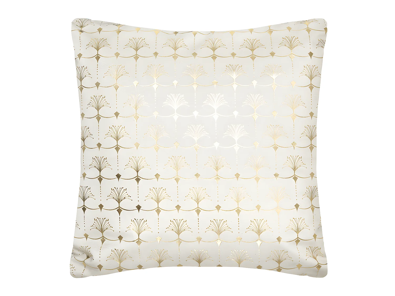 Coussin déhoussable velours Ivoire et Or 40 x 40 cm