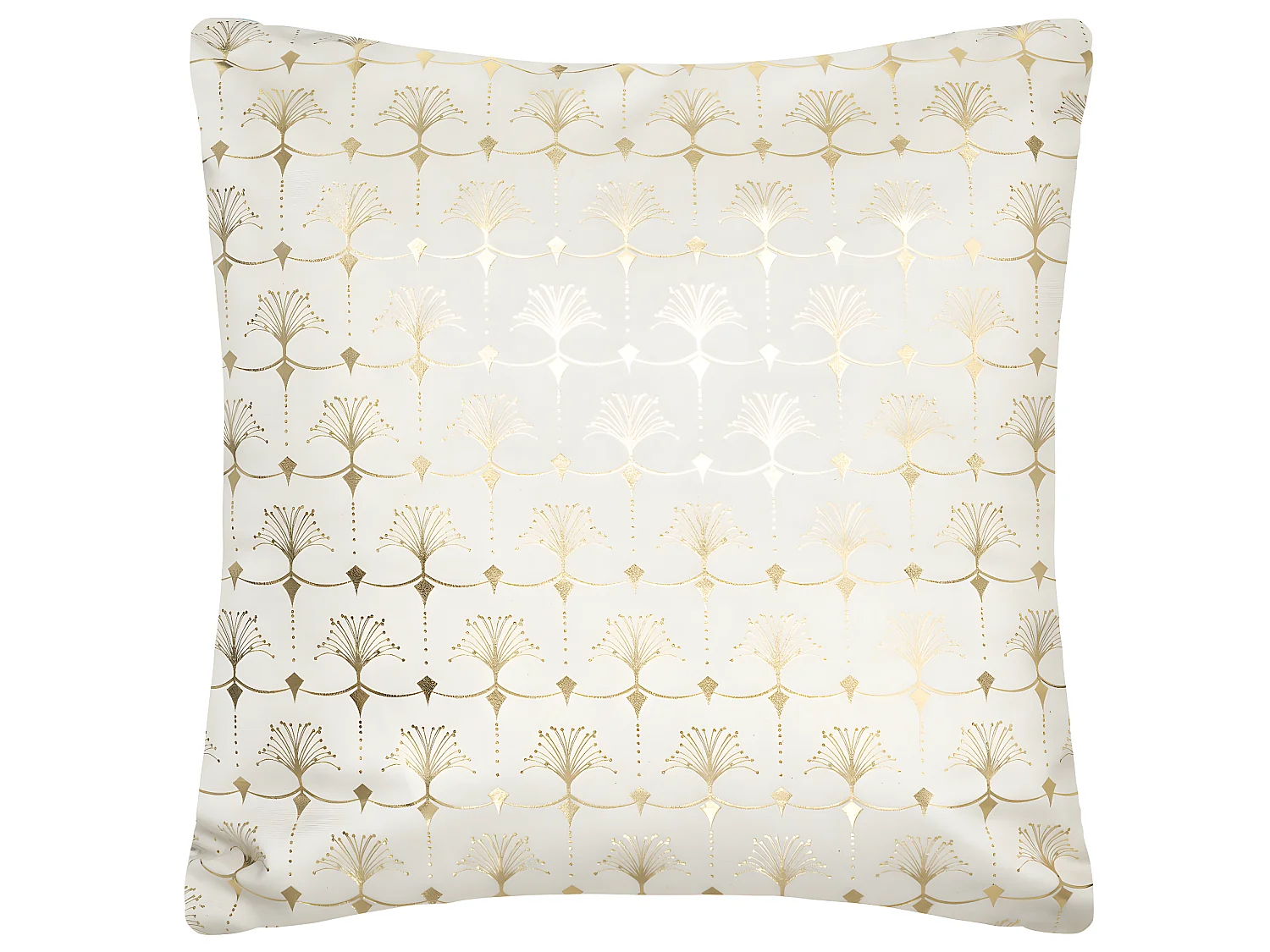 Coussin déhoussable velours Ivoire et Or 40 x 40 cm