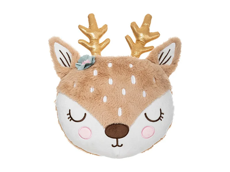 Cojín para niños poliéster marrón 38x31x12cm