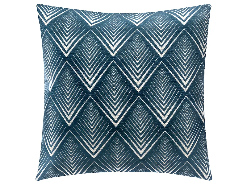 Housse de Coussin chenille Géométrique Bleu 40 x 40 cm