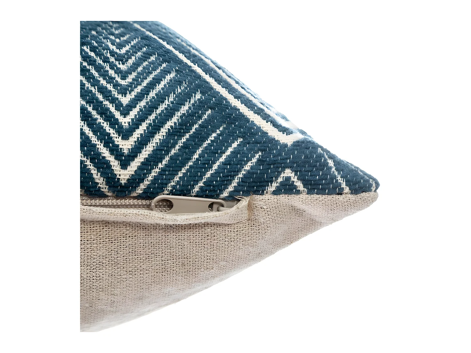 Housse de Coussin chenille Géométrique Bleu 40 x 40 cm