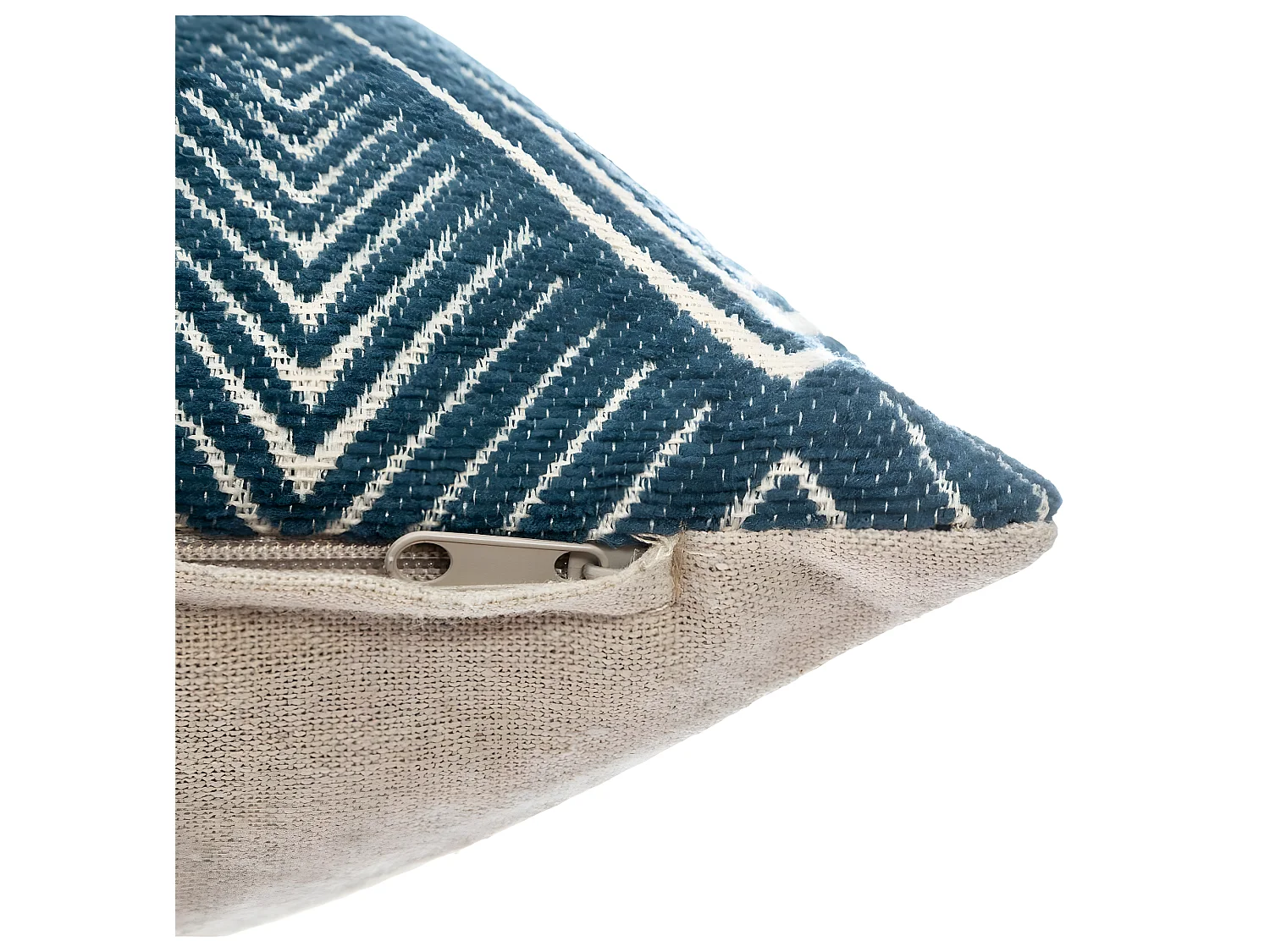 Housse de Coussin chenille Géométrique Bleu 40 x 40 cm