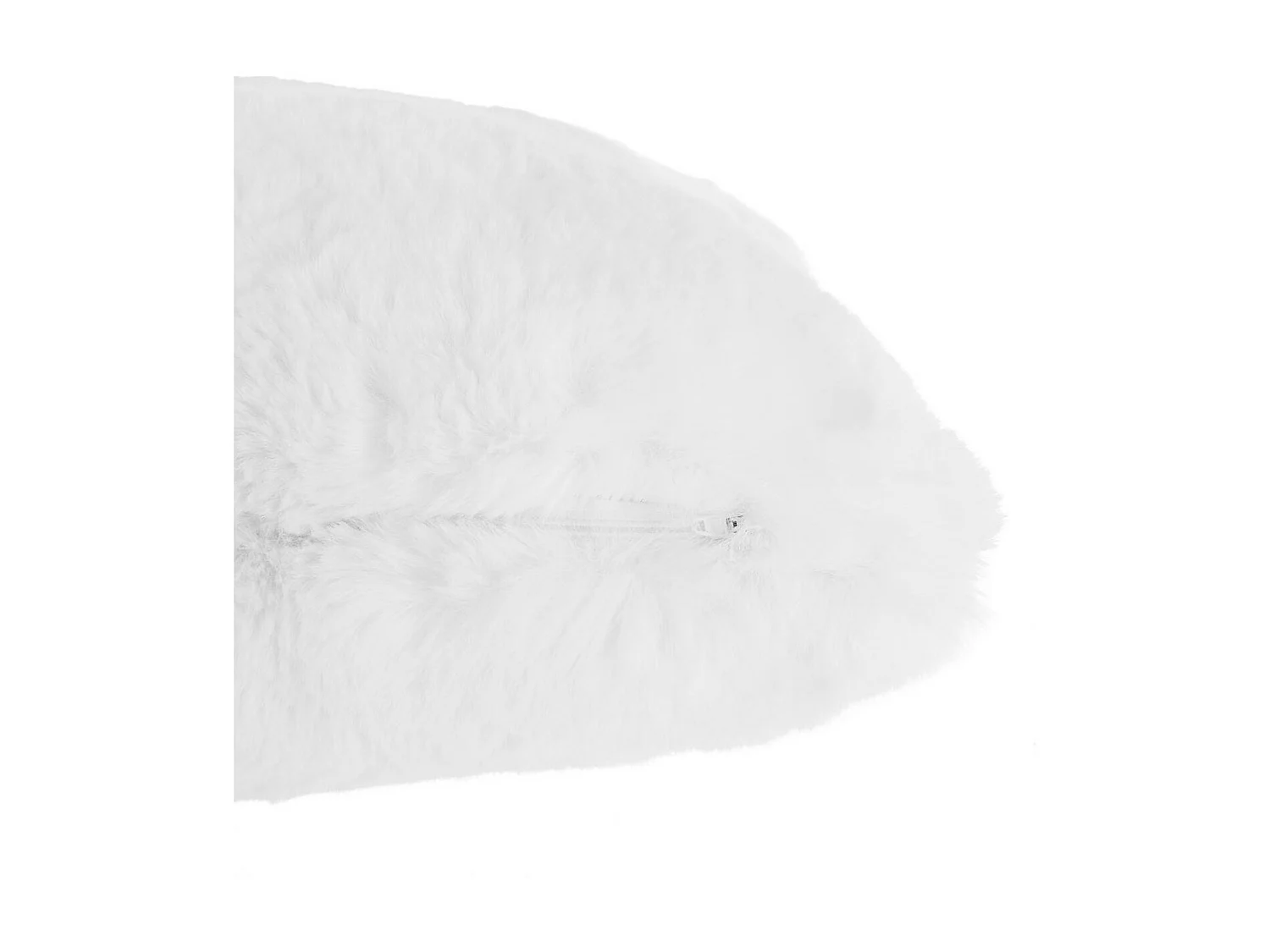 Coussin décoratif déhoussable en Fourrure Blanche 45 x 30 cm