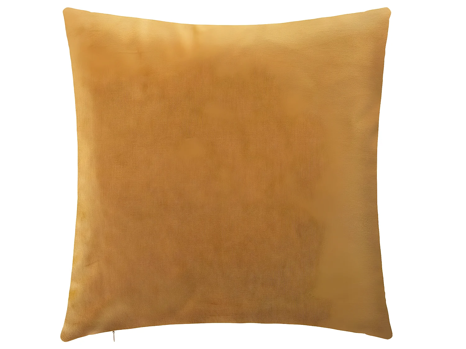 Coussin déhoussable en Velours Ocre motif en relief 45 x 45 cm