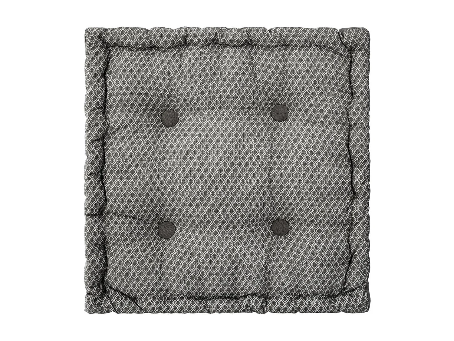 Coussin de sol en Coton Gris motif Otto  40 x 40 cm
