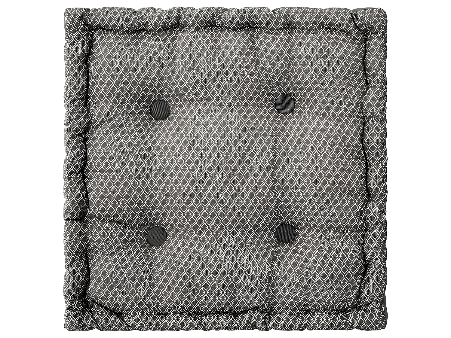 Coussin de sol en Coton Gris motif Otto  40 x 40 cm