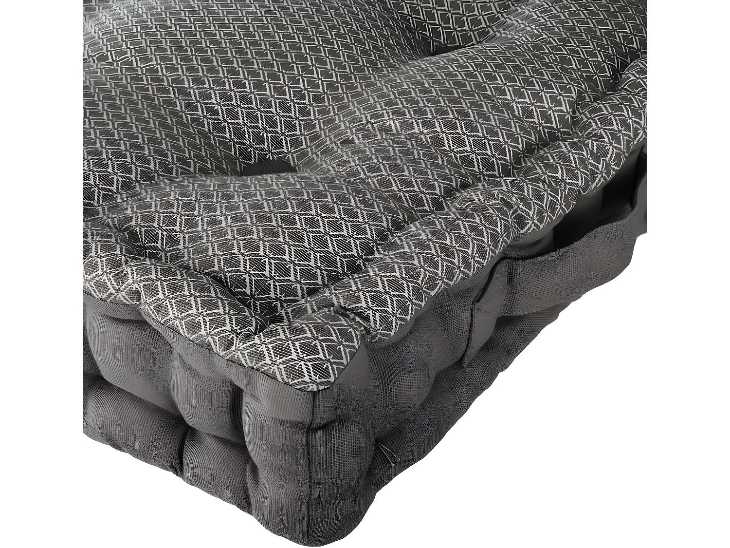 Coussin de sol en Coton Gris motif Otto  40 x 40 cm