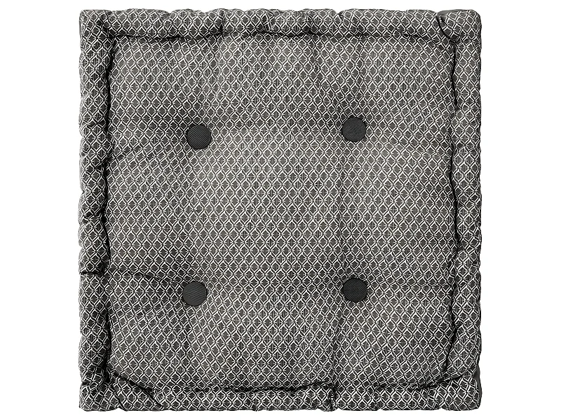 Coussin de sol en Coton Gris motif Otto  40 x 40 cm