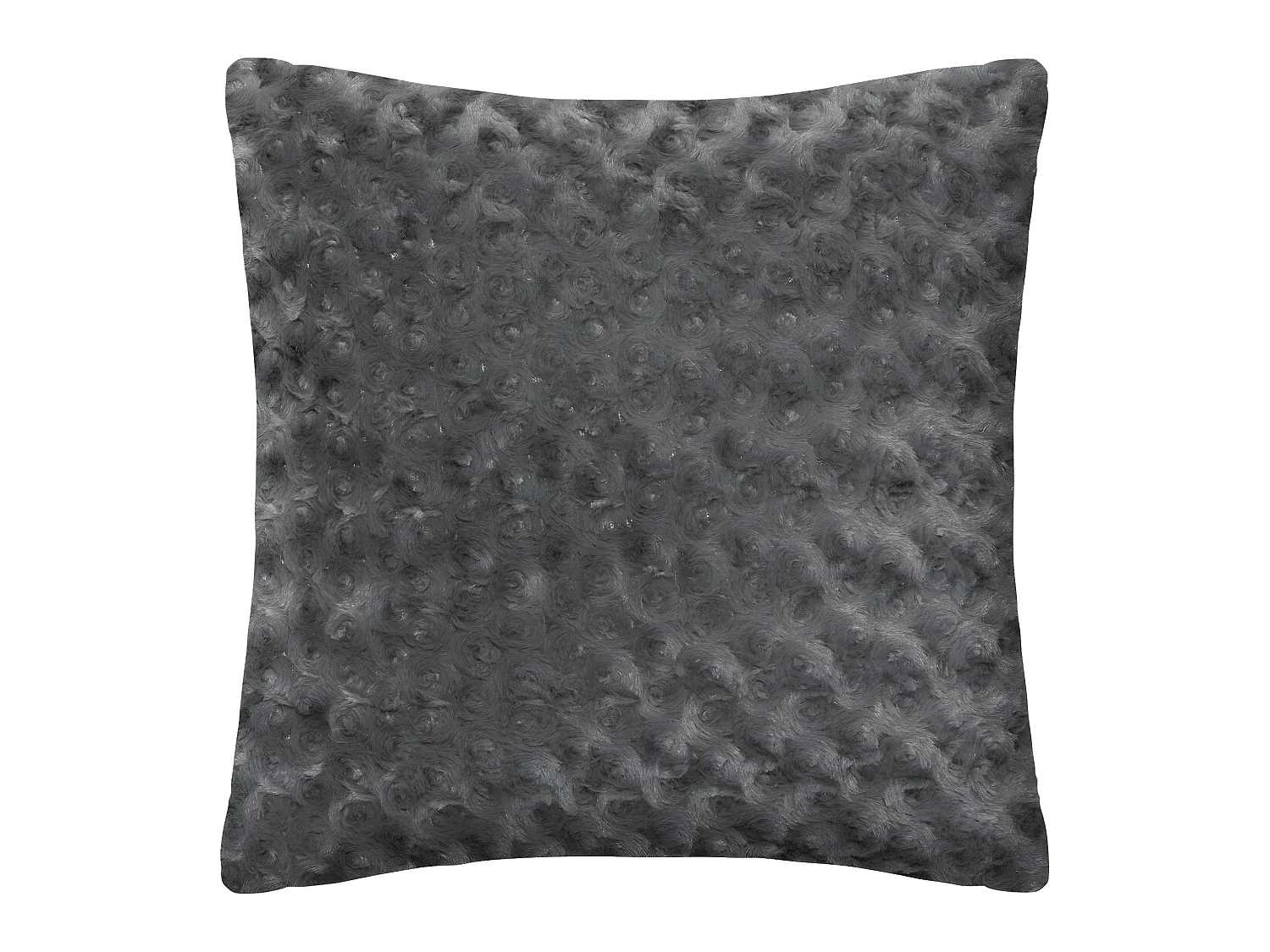 Coussin déhoussable en Fourrure Bouclée Gris Ardoise 45 x 45 cm