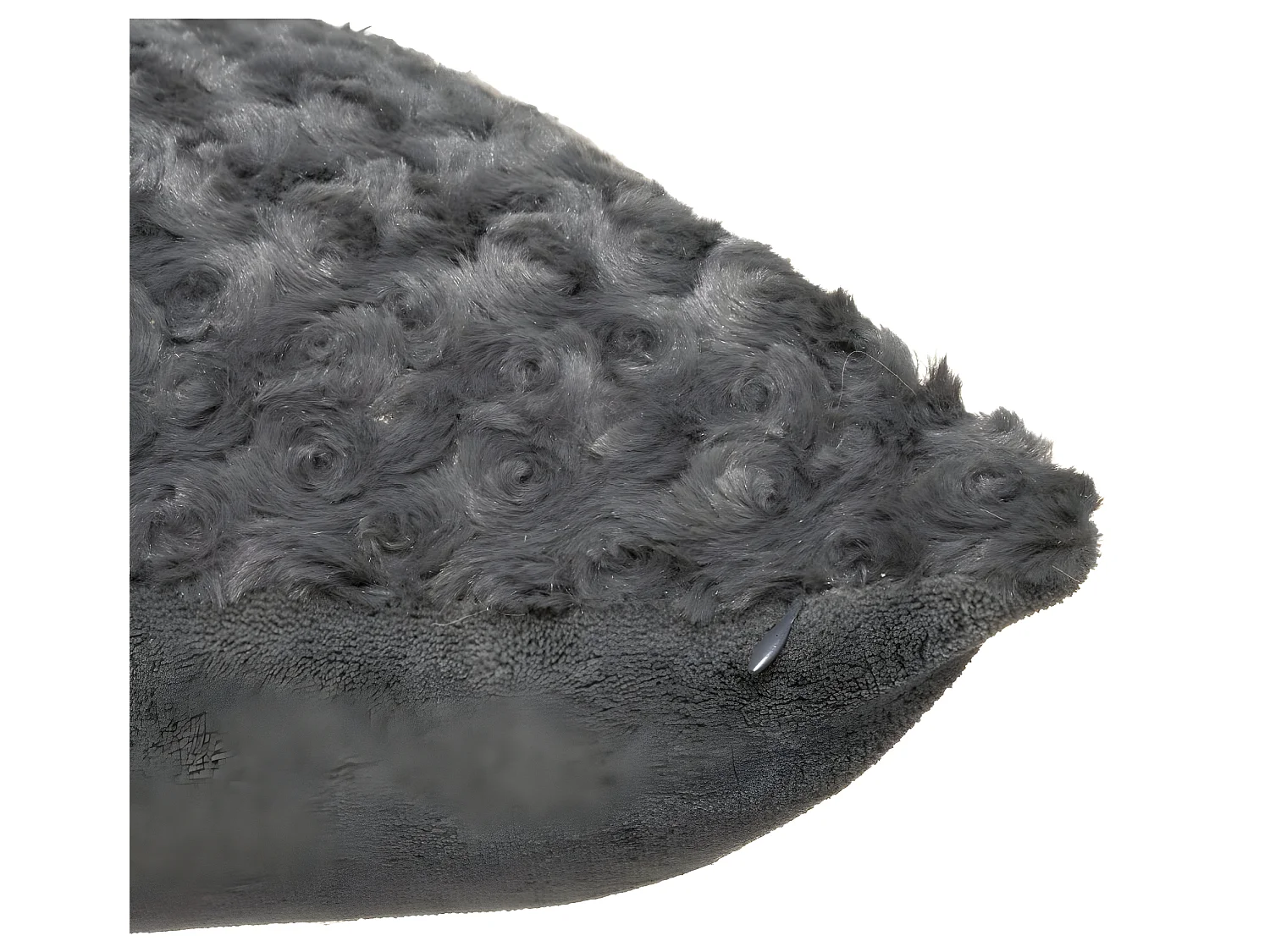 Coussin déhoussable en Fourrure Bouclée Gris Ardoise 45 x 45 cm