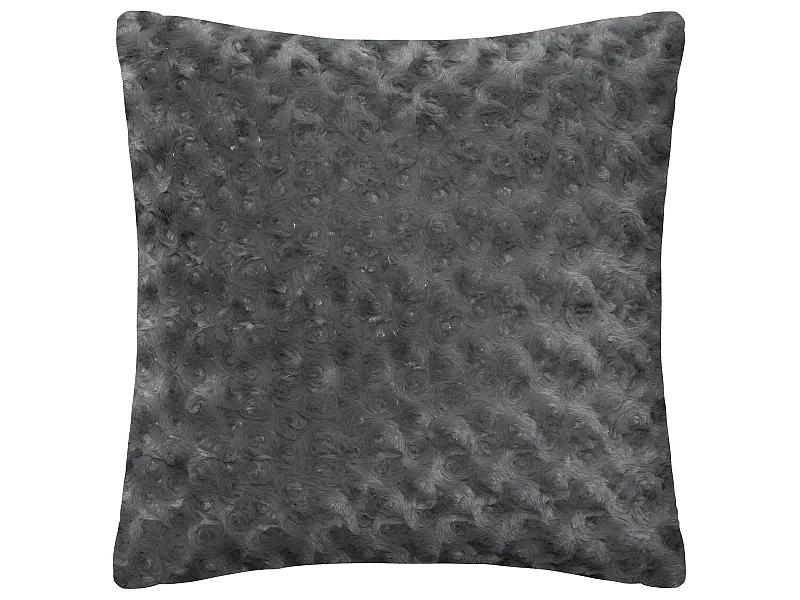 Coussin déhoussable en Fourrure Bouclée Gris Ardoise 45 x 45 cm
