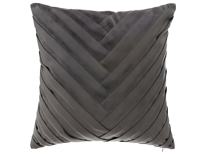Coussin déhoussable Velours tressé Gris foncé 40 x 40 cm