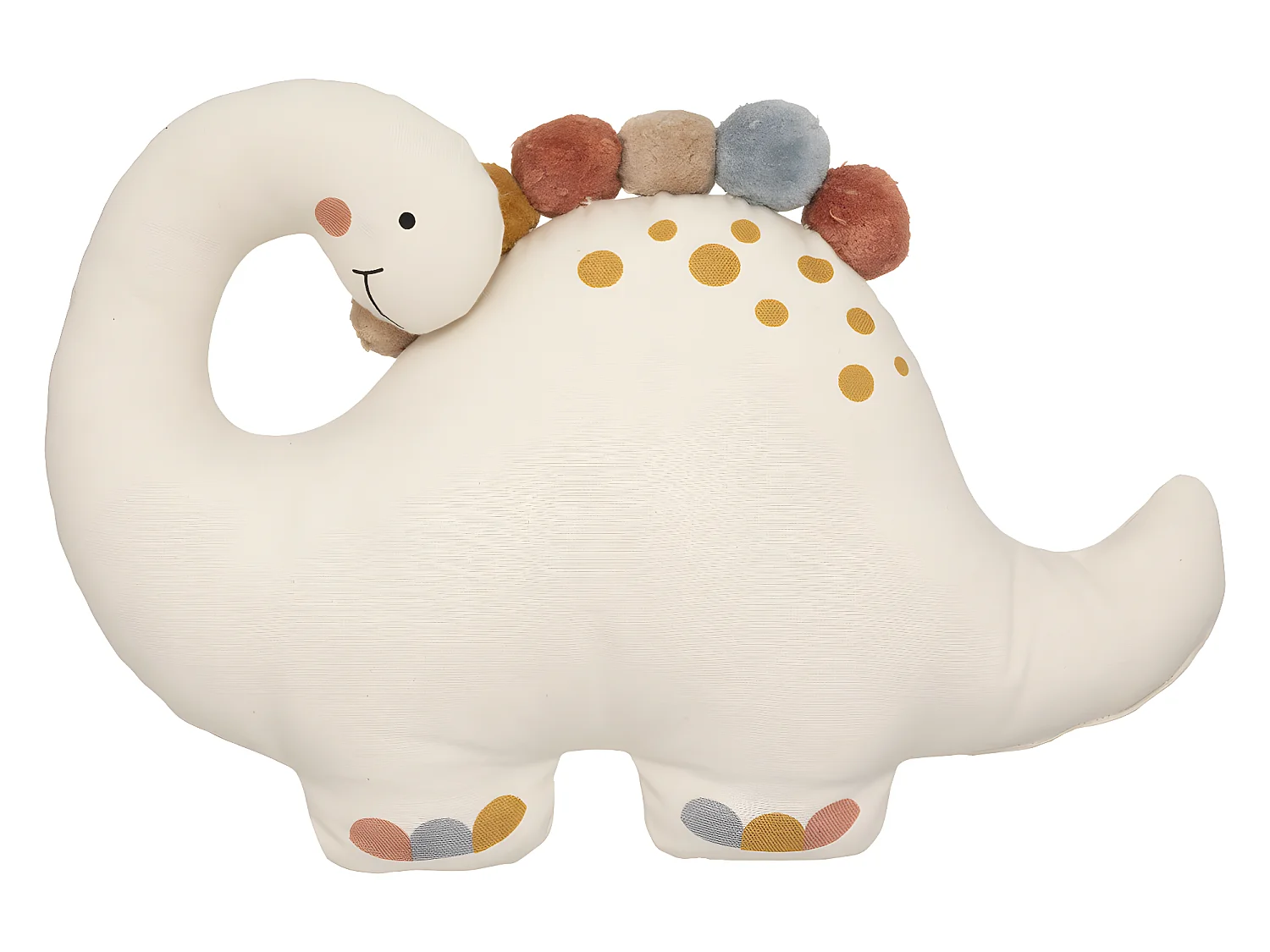 Coussin décoratif Dinosaure en Coton avec Pompons 40 x 30 cm