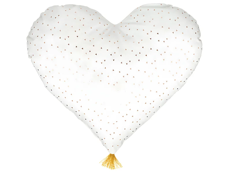 Coussin décoratif Coeur Blanc Berlingot brillant 40 x 45 cm