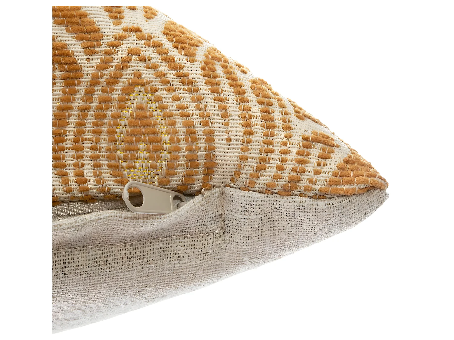 Housse de Coussin chenille Fleur Ocre 40 x 40 cm