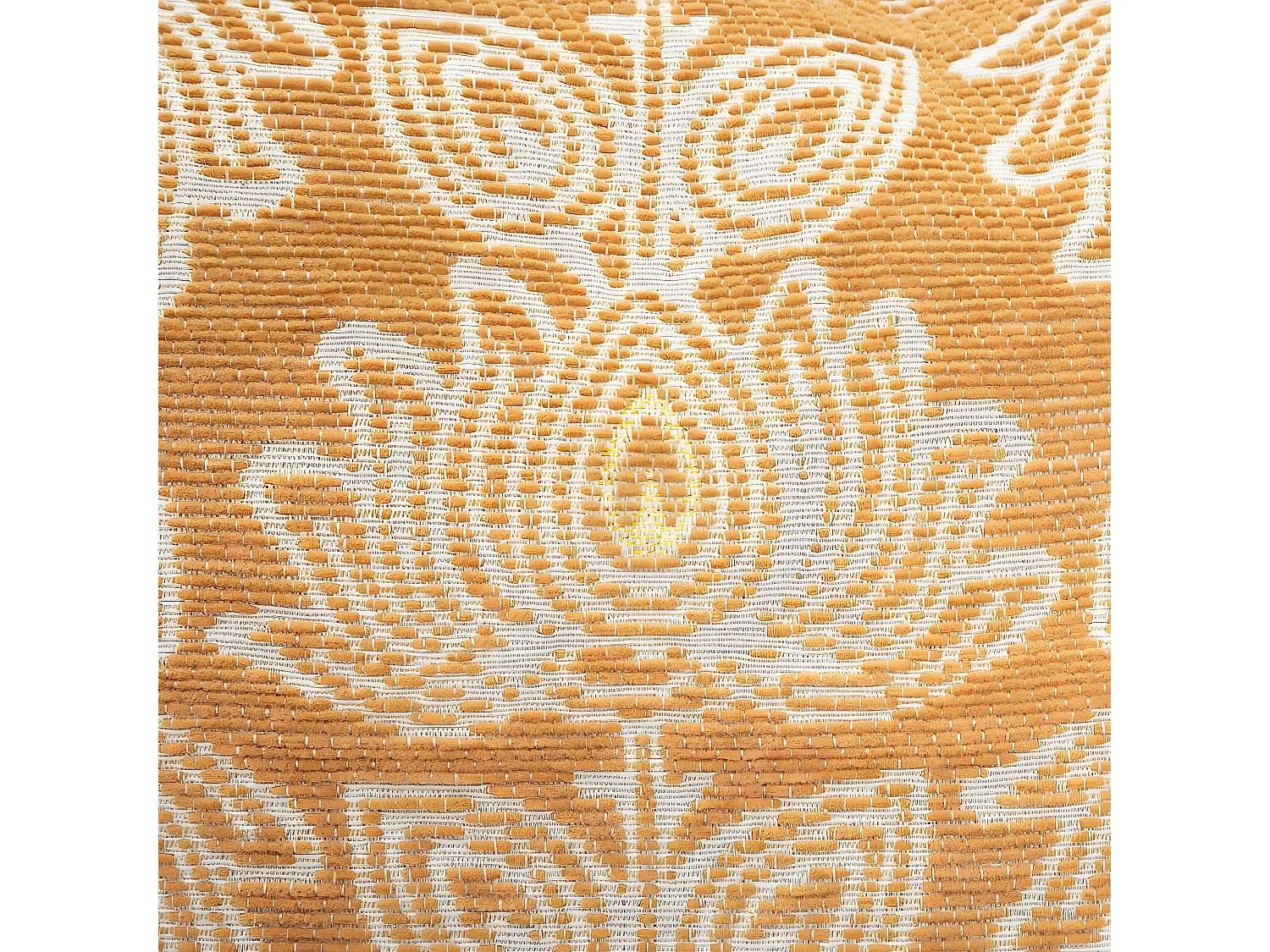 Housse de Coussin chenille Fleur Ocre 40 x 40 cm