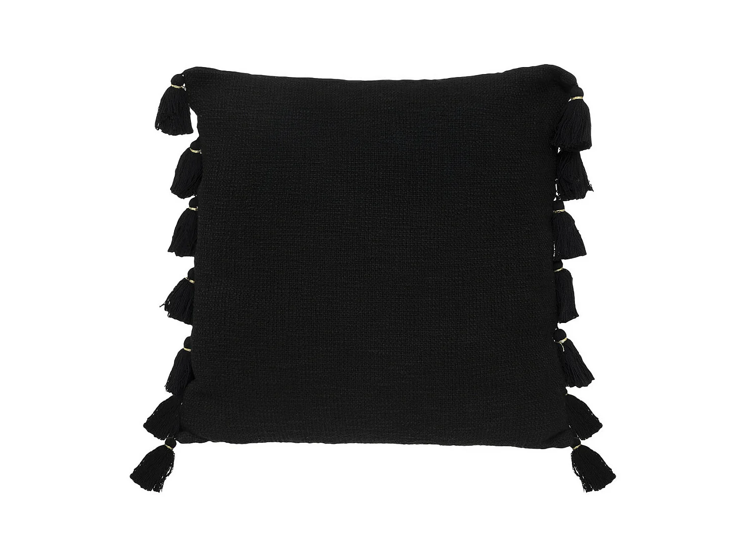 Coussin déhoussable Gris ardoise avec Pompons 50 x 50 cm