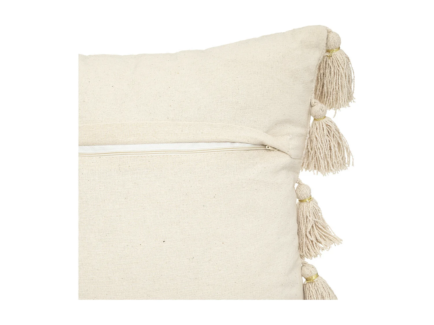 Coussin déhoussable Gris ardoise avec Pompons 50 x 50 cm