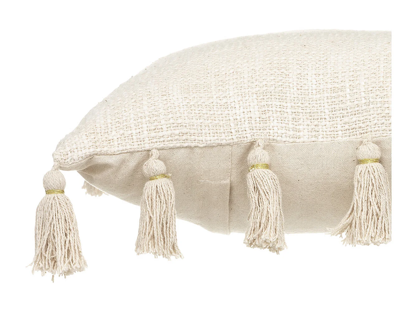 Coussin déhoussable Gris ardoise avec Pompons 50 x 50 cm