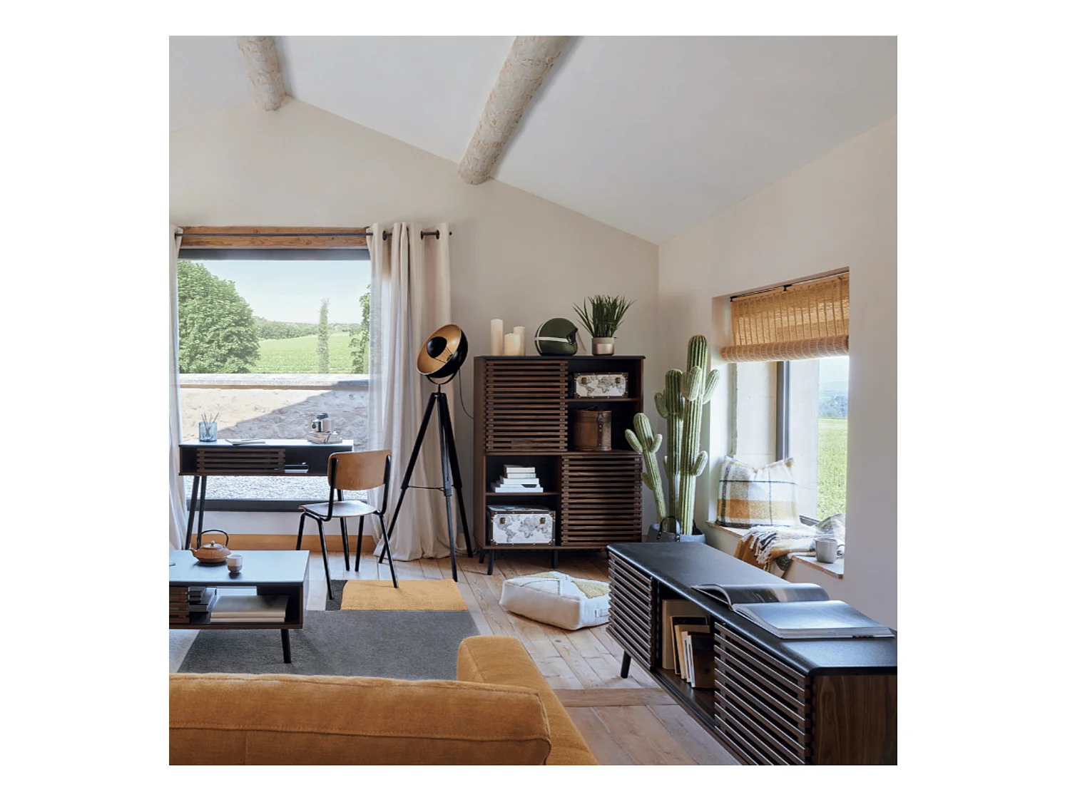 Cojín con estampado de tartán