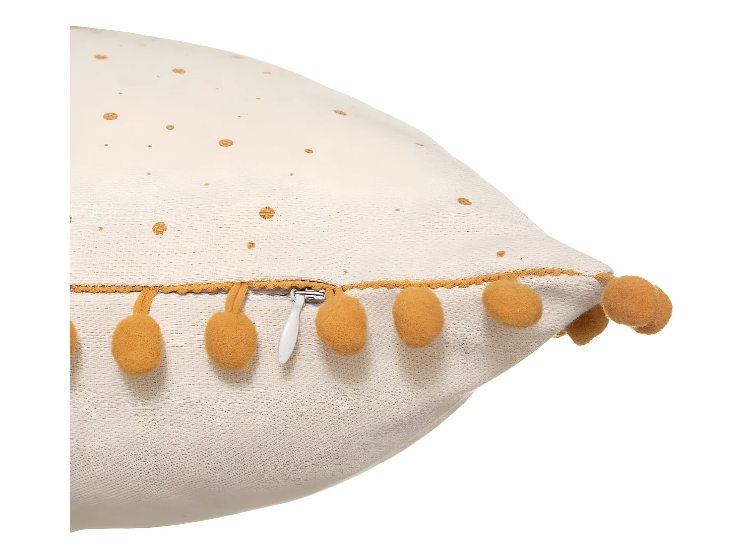 Coussin décoratif Play avec Pompons Ocre 30 x 50 cm