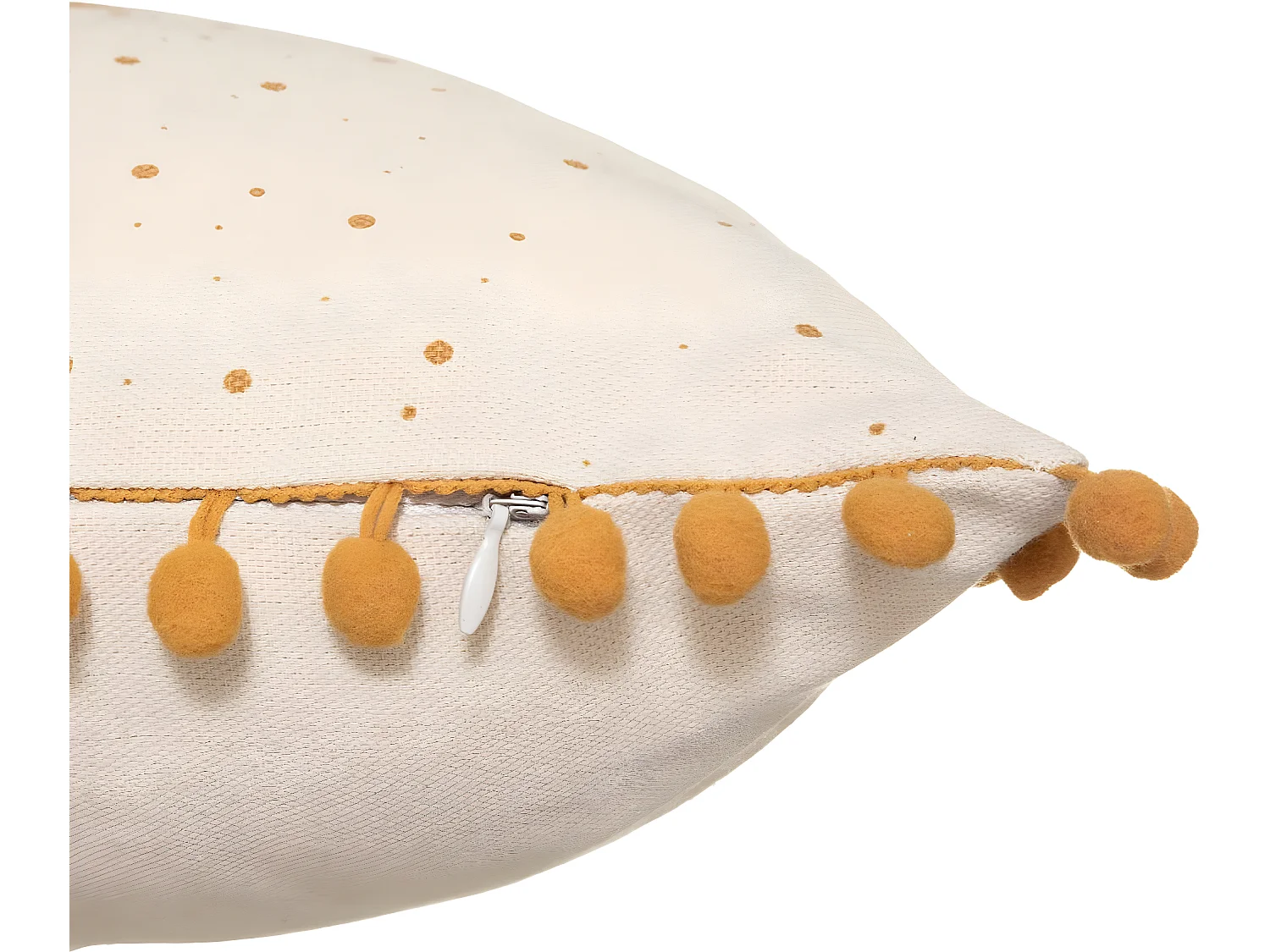 Coussin décoratif Play avec Pompons Ocre 30 x 50 cm