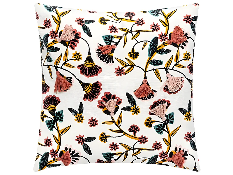 Housse de Coussin Gypsy avec Pompons 40 x 40 cm