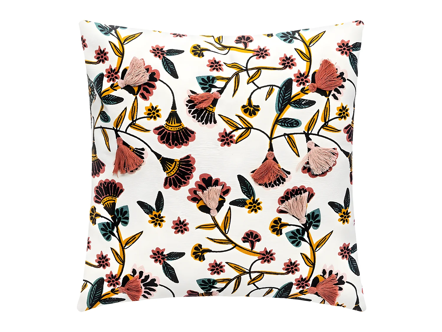 Housse de Coussin Gypsy avec Pompons 40 x 40 cm