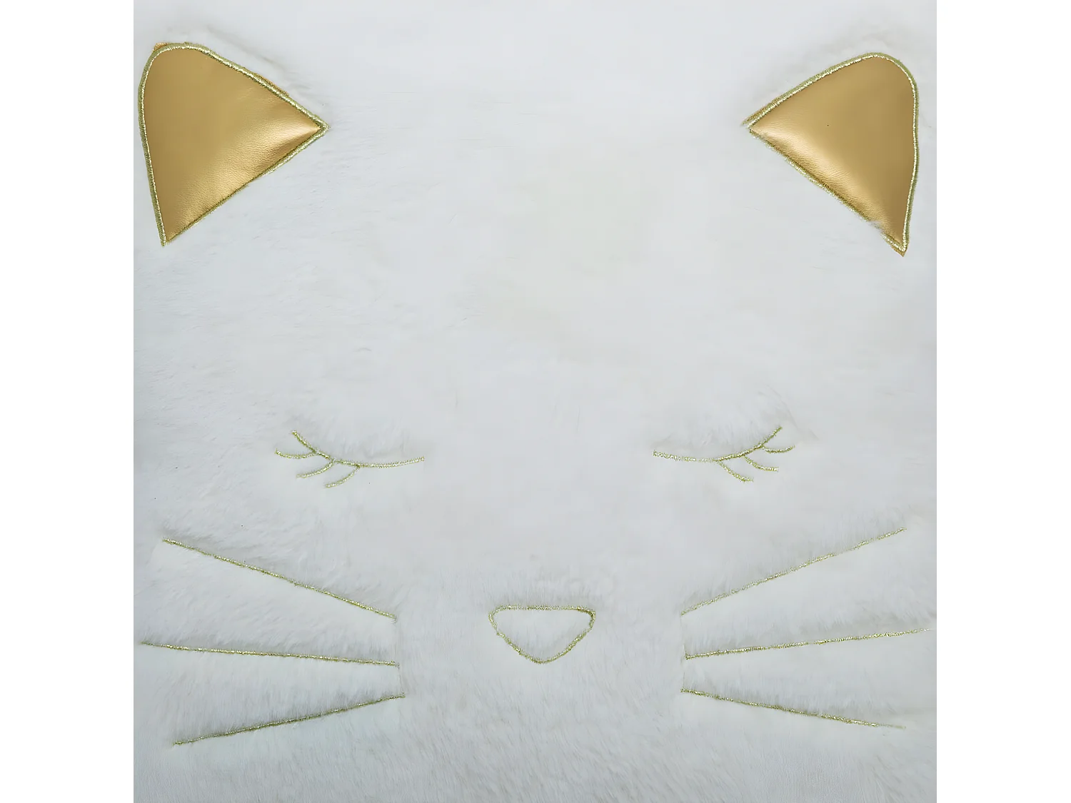 Coussin décoratif déhoussable Chat en Fourrure Blanche 40 x 40 cm