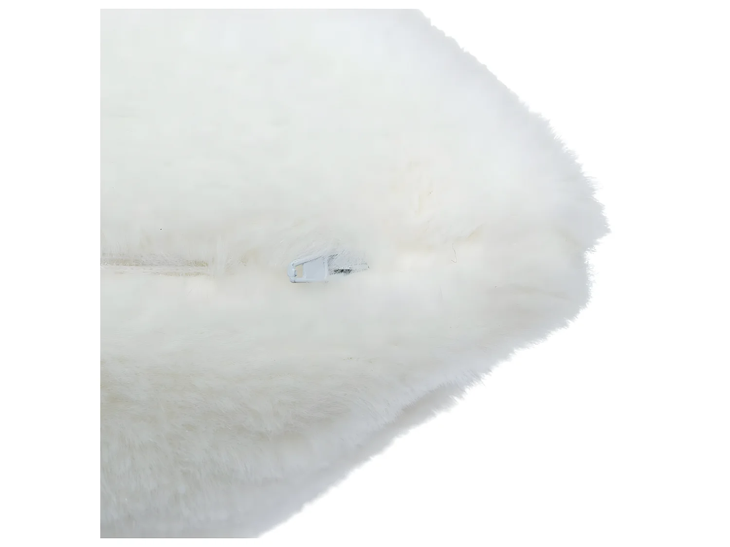 Coussin décoratif déhoussable Chat en Fourrure Blanche 40 x 40 cm