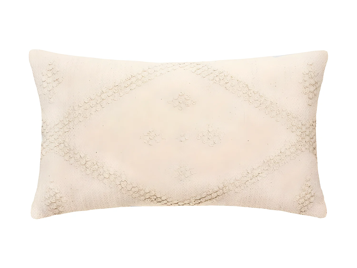 Coussin déhoussable en Coton Ivoire motif en relief 38 x 58 cm