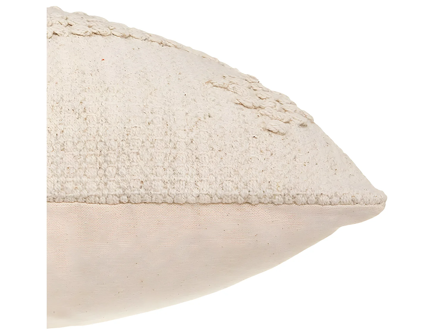 Coussin déhoussable en Coton Ivoire motif en relief 38 x 58 cm