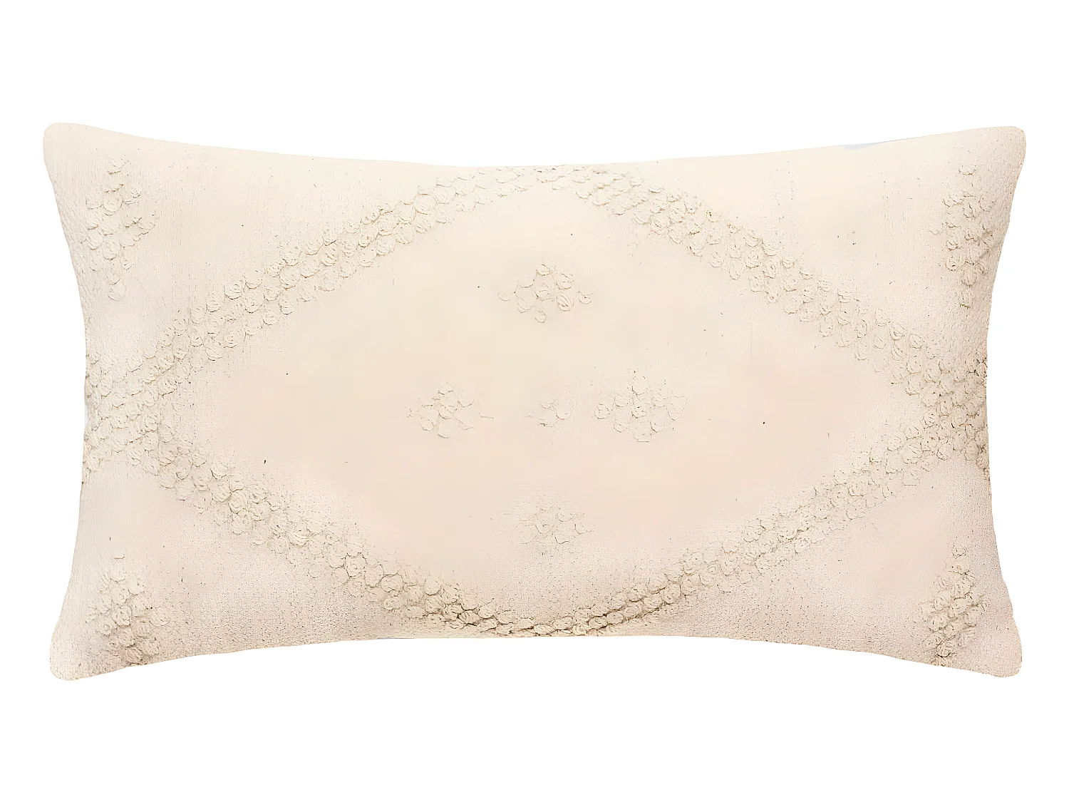 Coussin déhoussable en Coton Ivoire motif en relief 38 x 58 cm