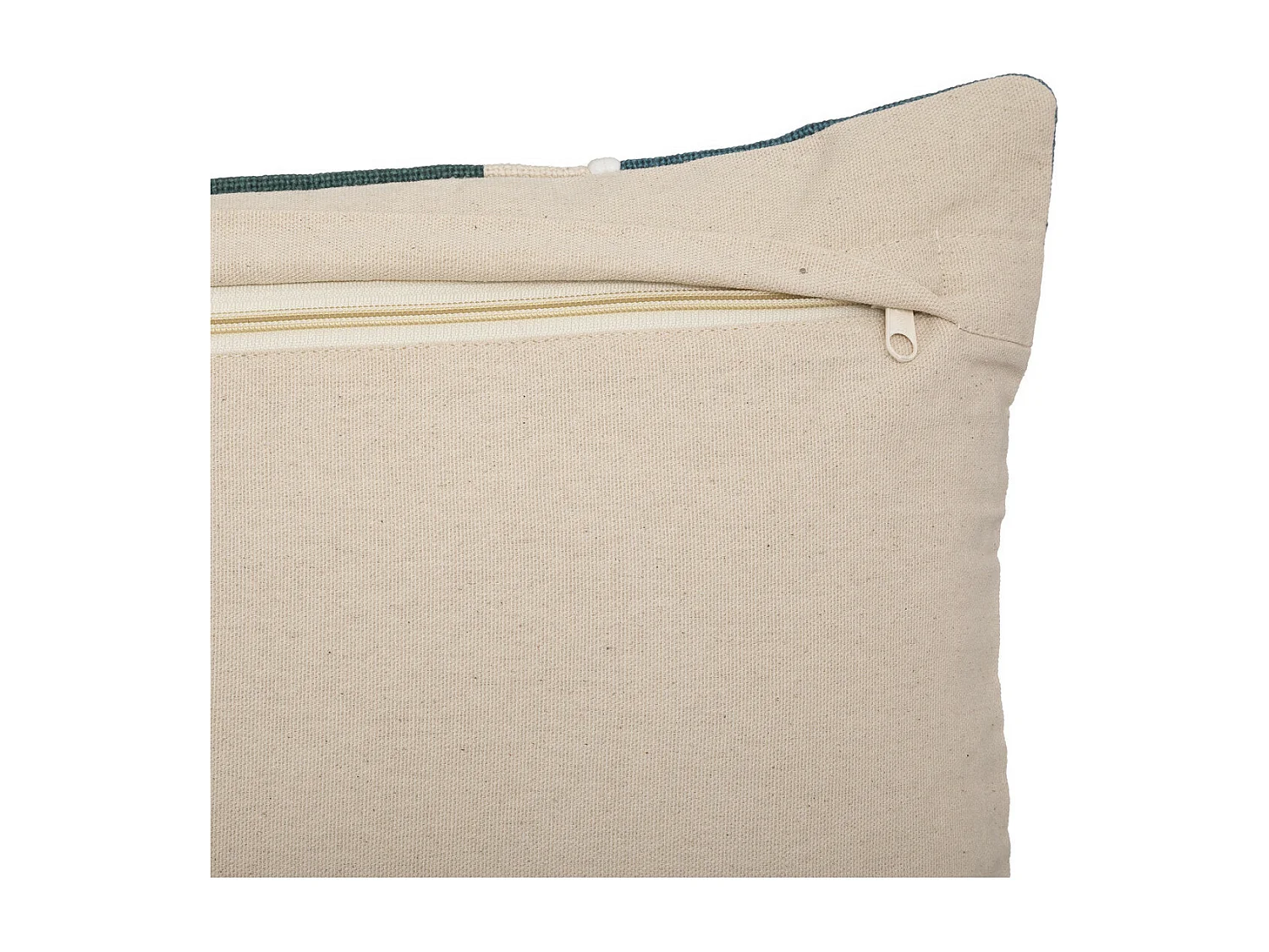 Housse de coussin en Coton Bleu et Céladon avec broderie 30 x 50 cm