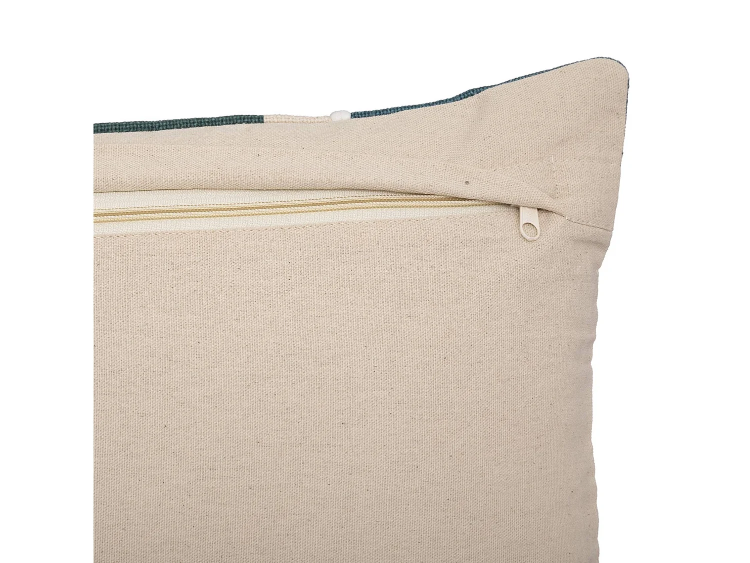 Housse de coussin en Coton Bleu et Céladon avec broderie 30 x 50 cm