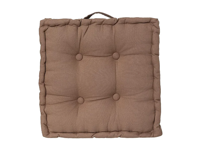 Coussin de Sol  en Coton Taupe 40 x 40 cm