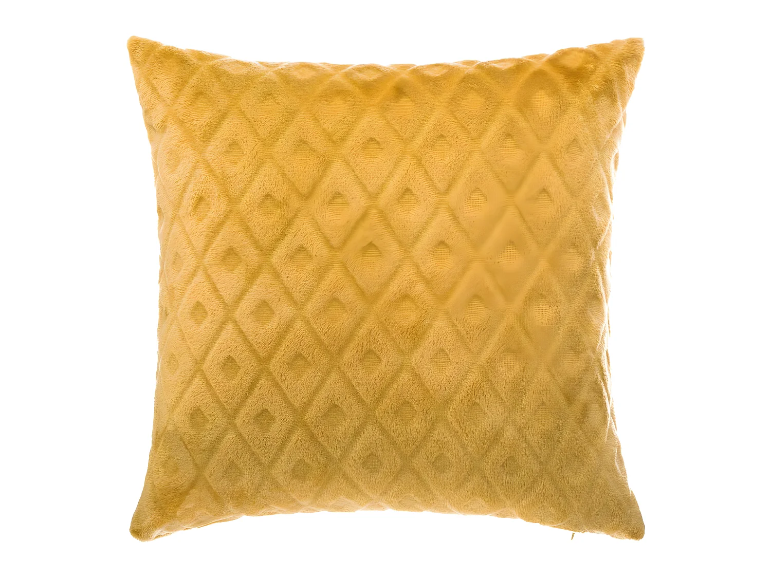 Coussin déhoussable Ocre motif en relief 40 x 40 cm