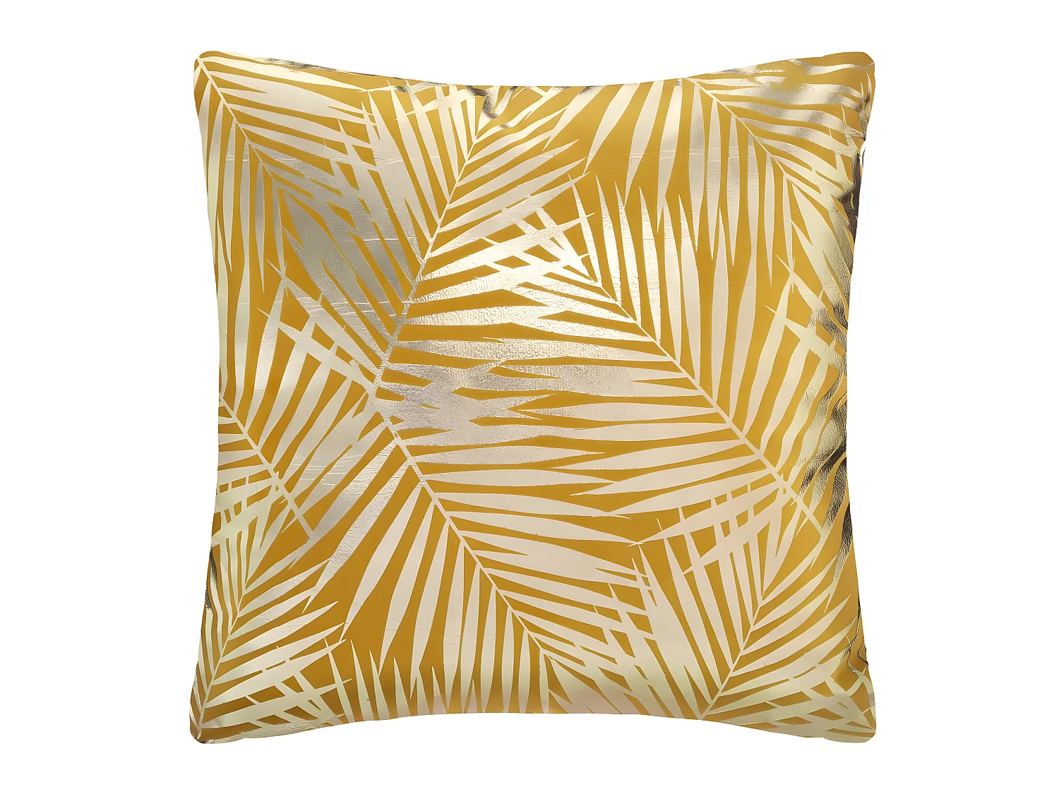 Coussin déhoussable Velours Ocre et Or 40 x 40 cm