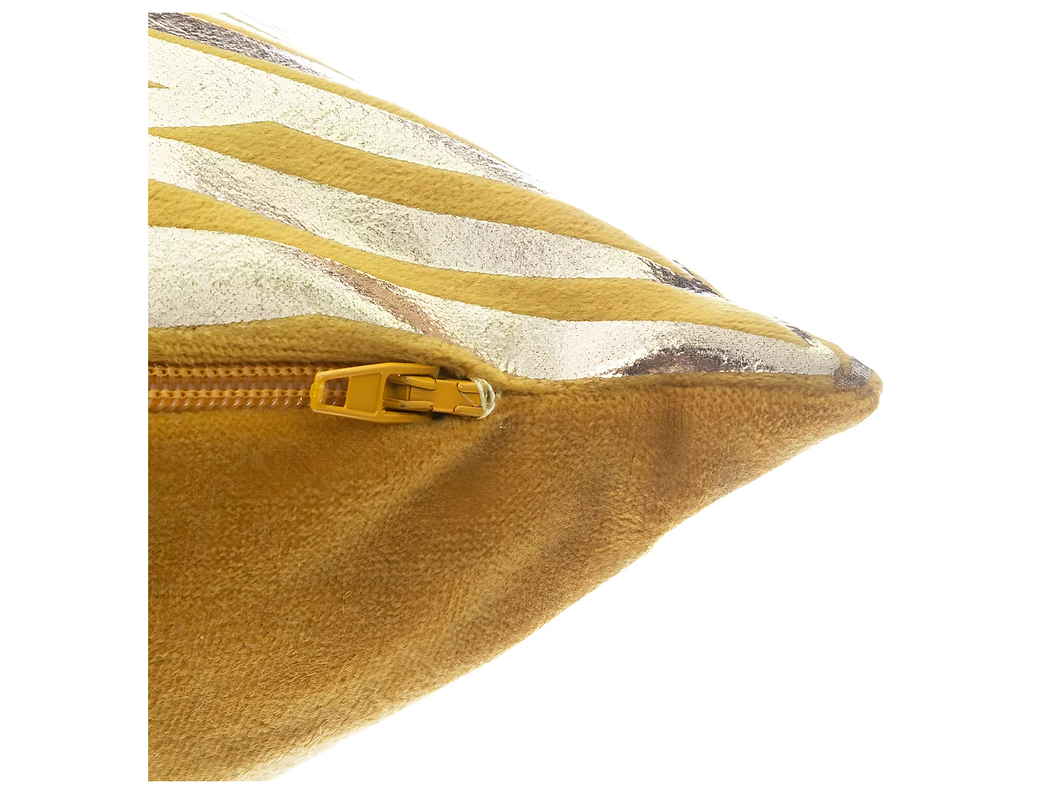 Coussin déhoussable Velours Ocre et Or 40 x 40 cm