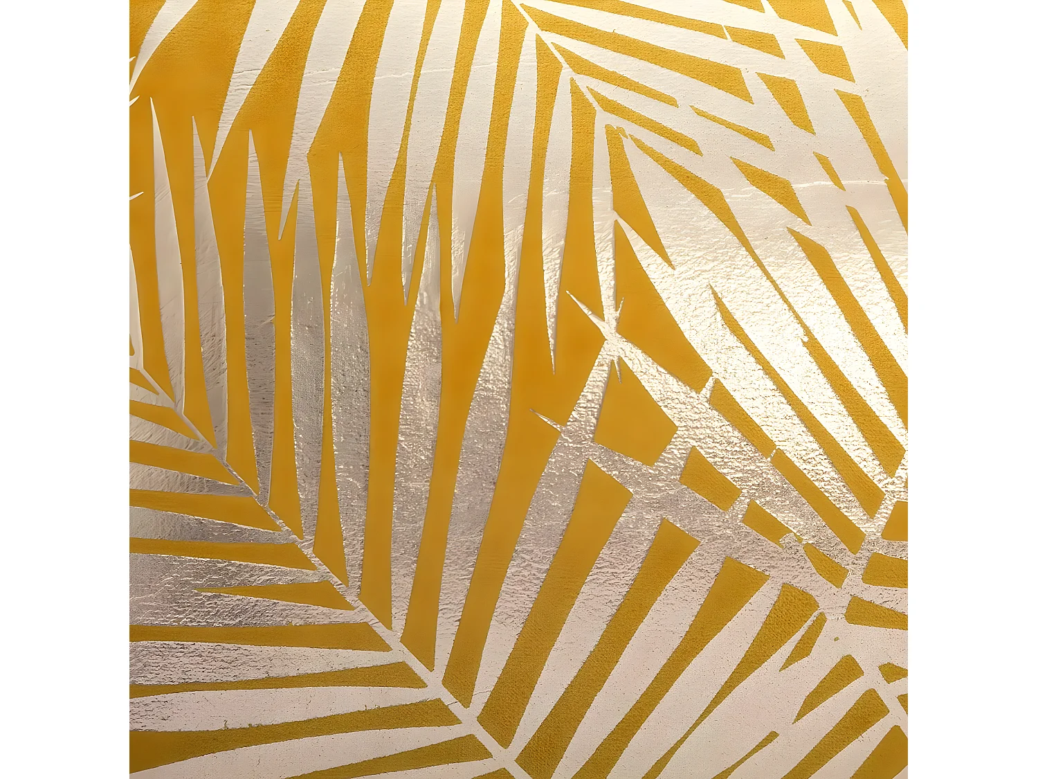 Coussin déhoussable Velours Ocre et Or 40 x 40 cm