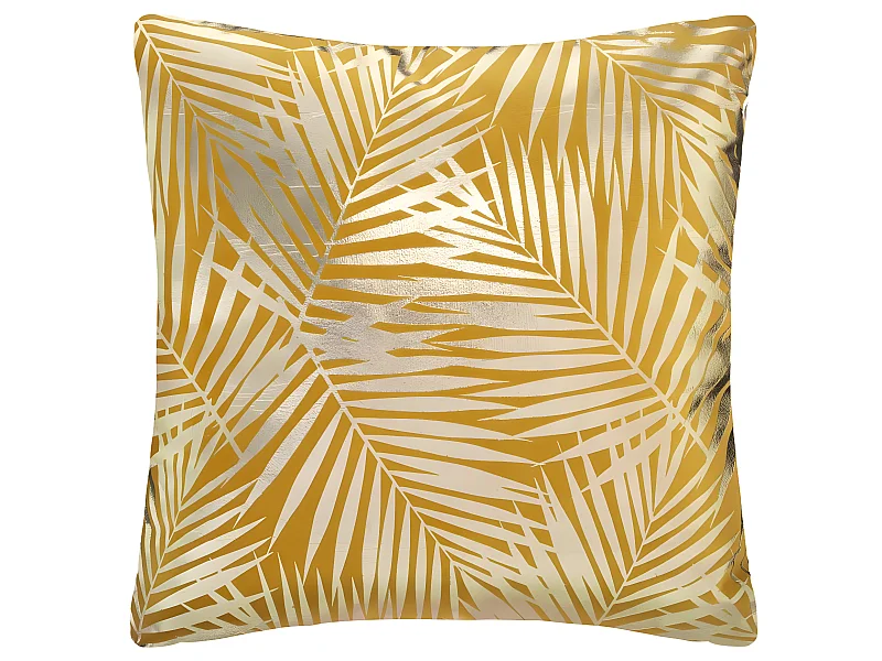 Coussin déhoussable Velours Ocre et Or 40 x 40 cm