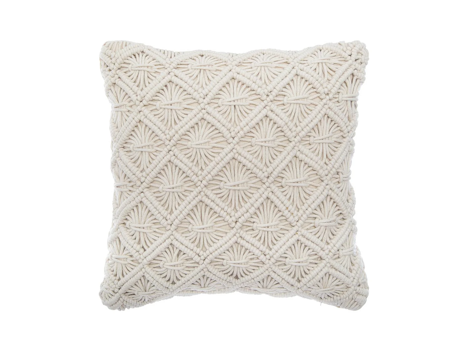 Cojín desenfundable de macramé