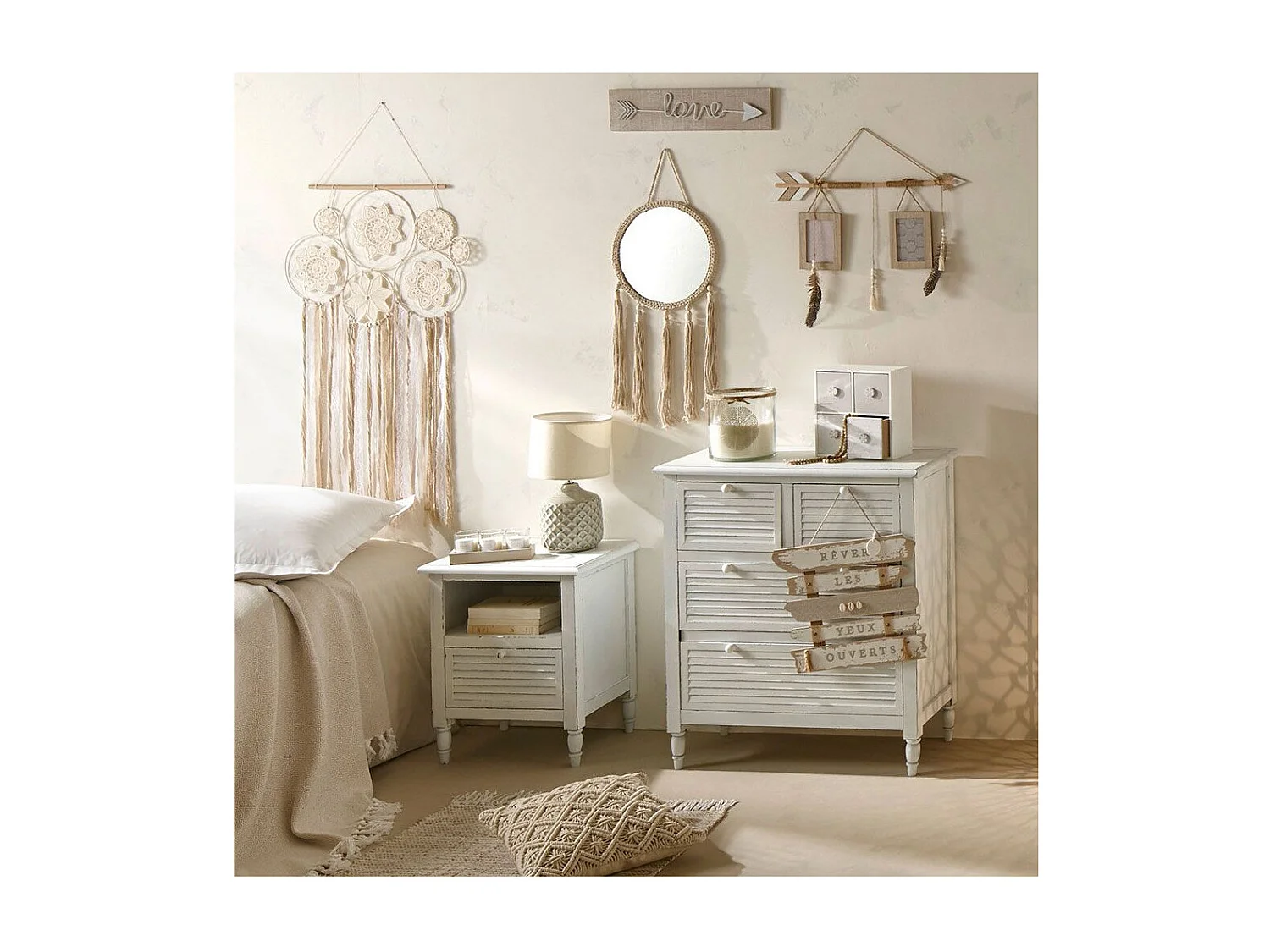 Coussin déhoussable Macramé 40 x 40 cm