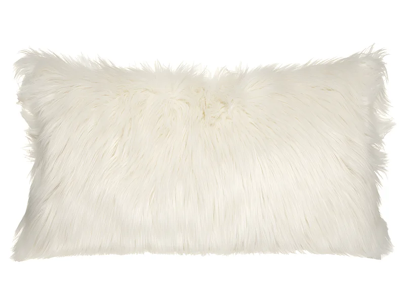 Coussin déhoussable Fourrure Ivoire 35 x 75 cm