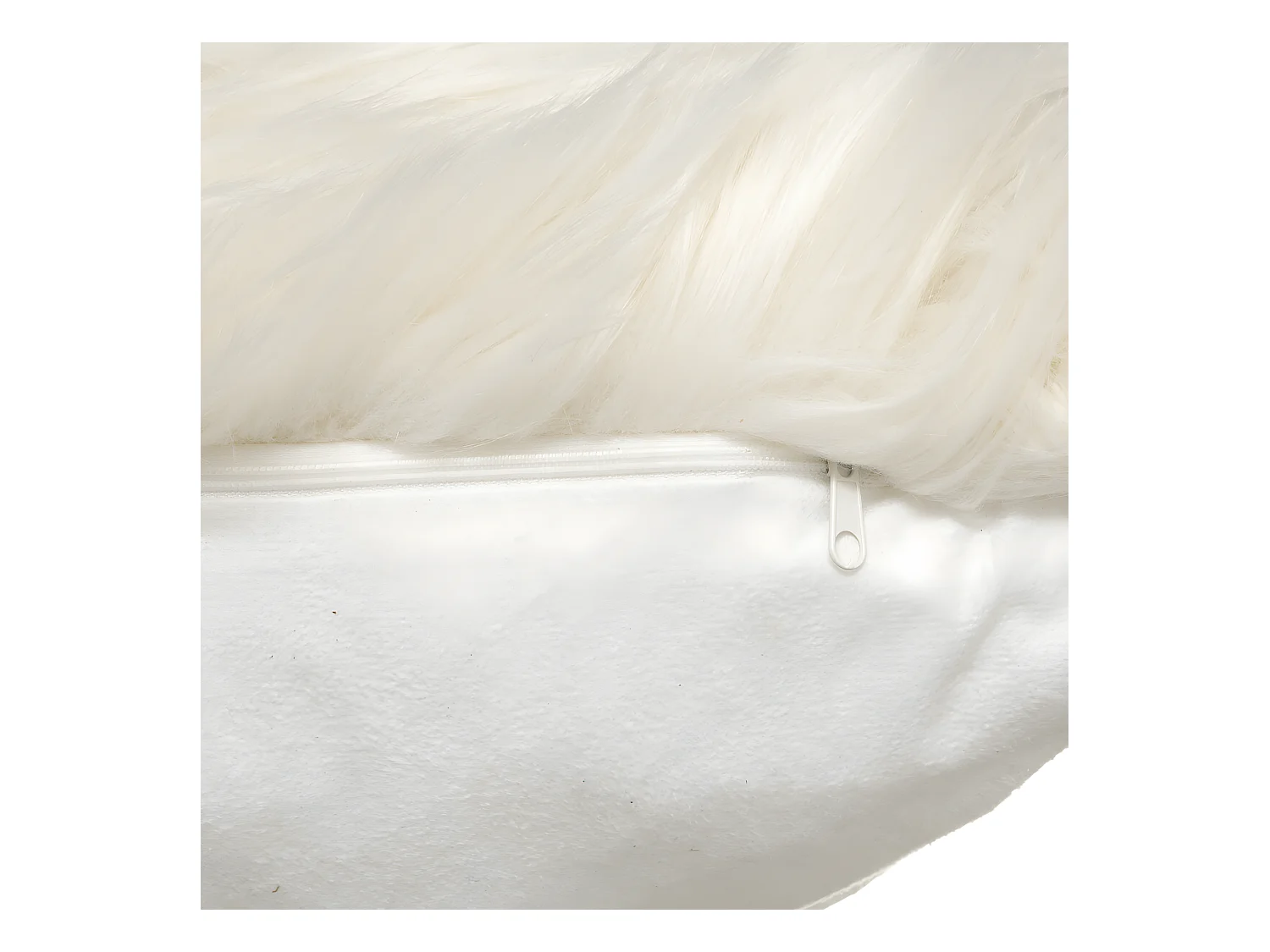 Coussin déhoussable Fourrure Ivoire 35 x 75 cm